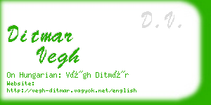 ditmar vegh business card